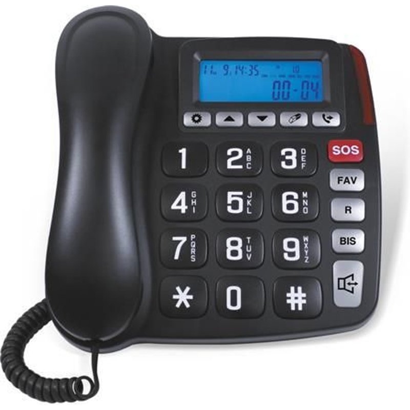 TELEPHONE FILAIRE POUR SENIOR SCHNEIDER - NOIR - GMSC525FBLK CODE DOUAN SCHNEIDER - GMSC525FBLK
