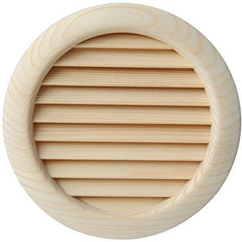 La ventilation lgrs125p-y Grille bois ronde à encastrer, pin rouge, 130 mm