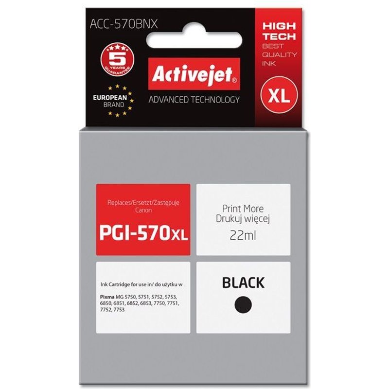 Activejet ACC-570BNX cartouche d'encre Compatible Noir 1 pièce(s)