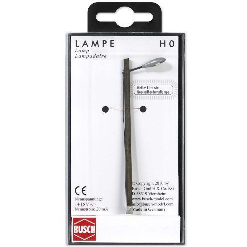 Busch Environnement - Bue4154 - Modélisme Ferroviaire - Eclairage Public Avec Mat En Bois