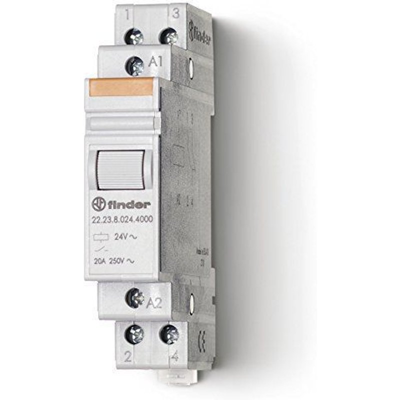 Finder 222382304000PAS Relais modulaire 230 Vac 1 NO 1 NC 20 A AgSnO2