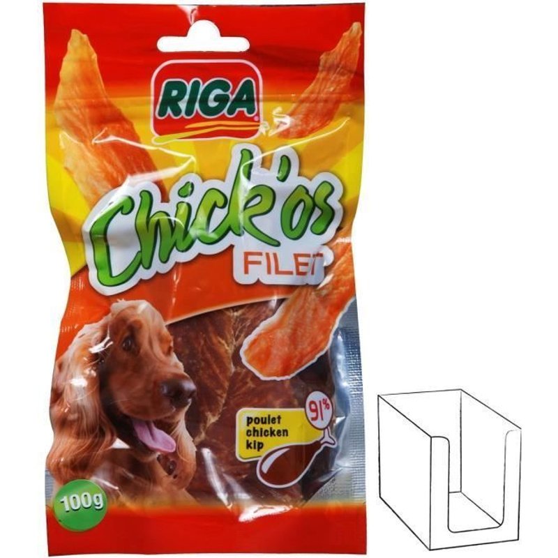 Riga - Chick Os Filet - Friandise Pour Chien Riche En Poulet Et En Protéine - Faible Teneur En Mati Re Grasse - Sans Colorants Ni Additifs - Paquet De 100g