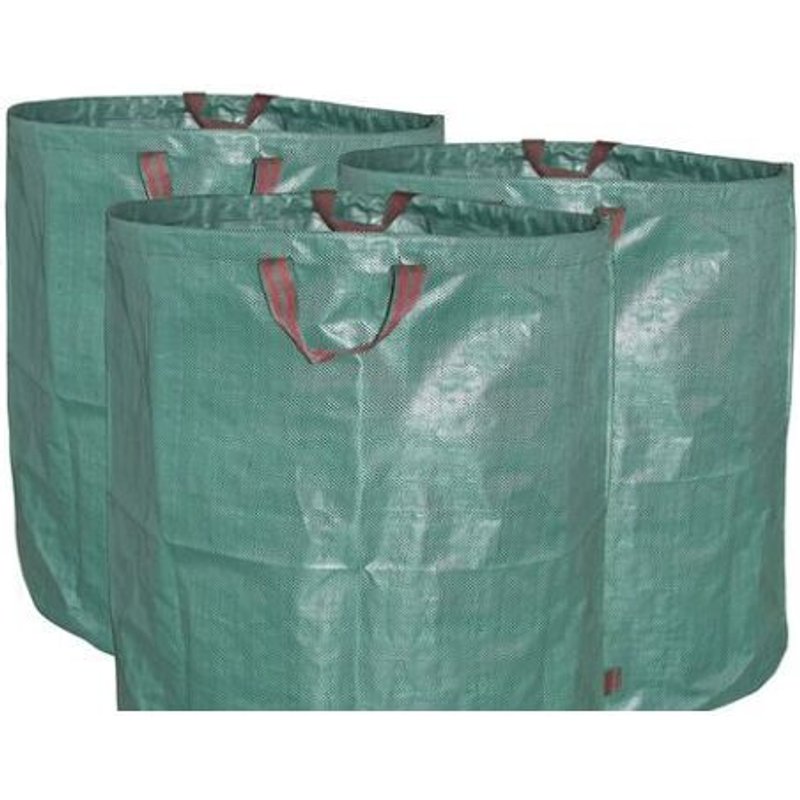 Sac à feuilles caduques PP sac de rangement étanche plante de jardin grande capacité sac de collecte de feuilles stockage pliable 120L 32 gallons 45cm x 76cm vert 3 pièces-BDD