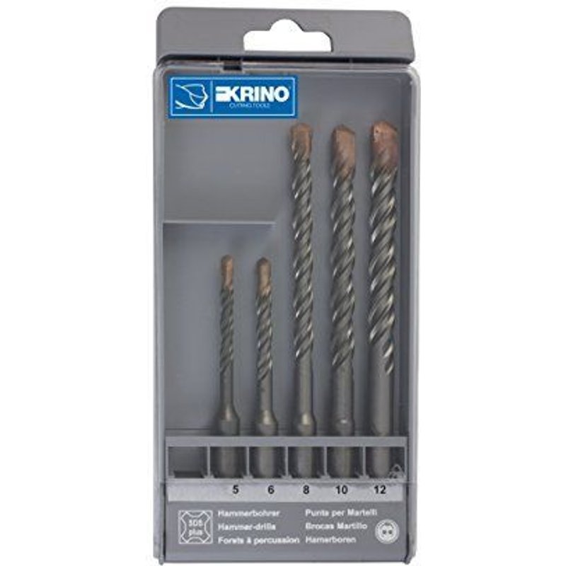 Krino 03165203forets SDS-Plus pour le béton et béton, Set de 5pièces, acier