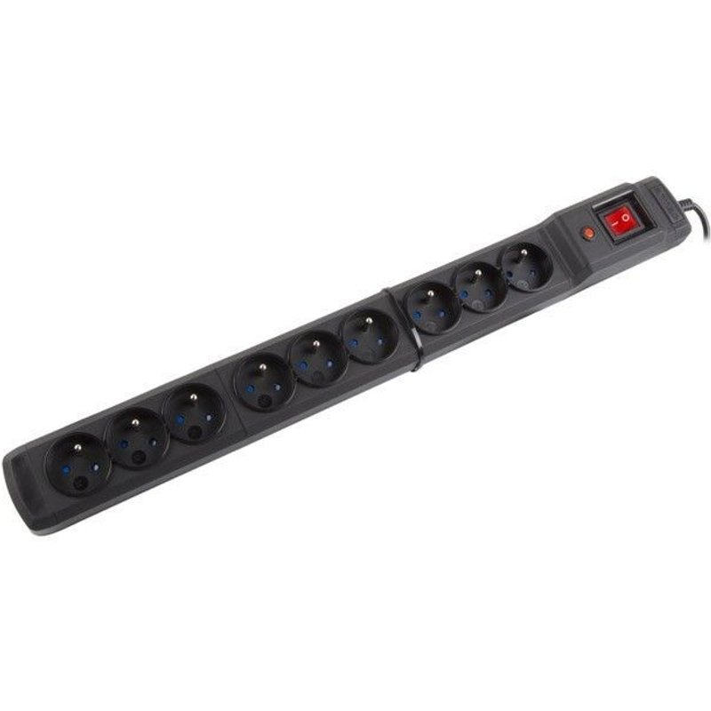Multi M9 1.5m black surge strip (9 slots)