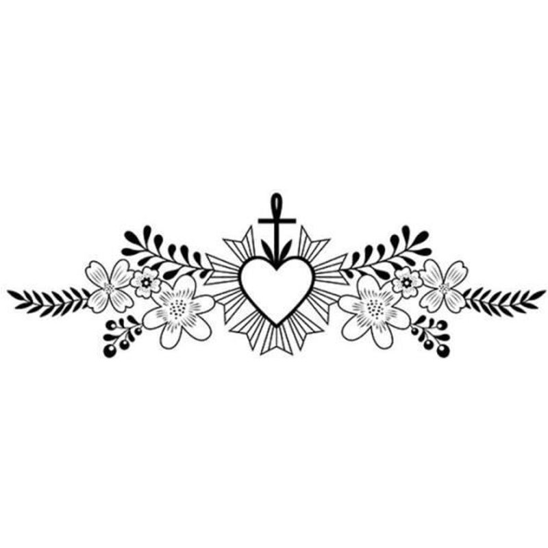 Tampon bois - Frise fleurie - Viva la vida - 37 x 100 mm