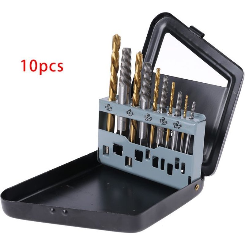 Extracteur de vis endommagé, jeu de guides de mèches, vitesse de rupture, boulon facile à sortir, outil de démontage de vis, 10 pièces/ensemble