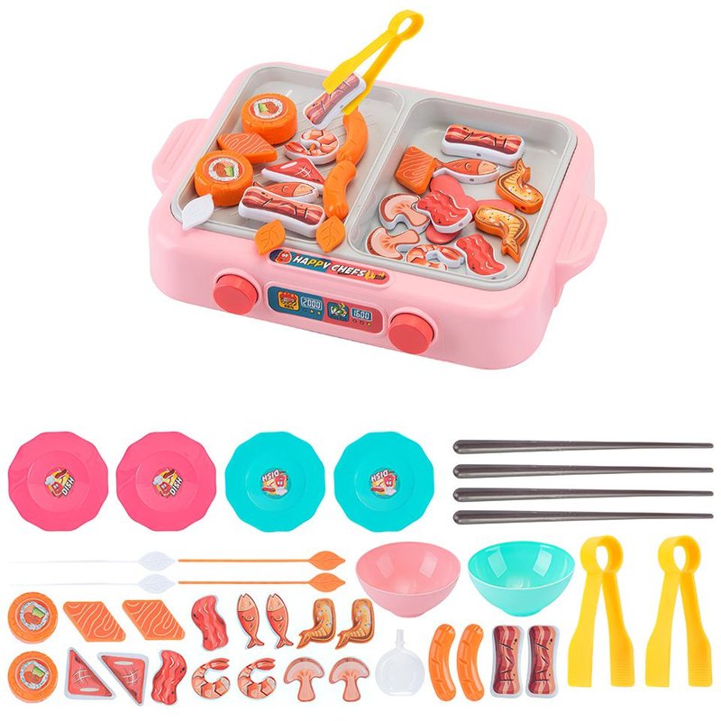 Simulation de la pratique de la cuisine, jeu de baguettes, jouets alimentaires pour enfants, chaudière à feu pour Barbecue, jouet de cuisine, cadeau pour enfants