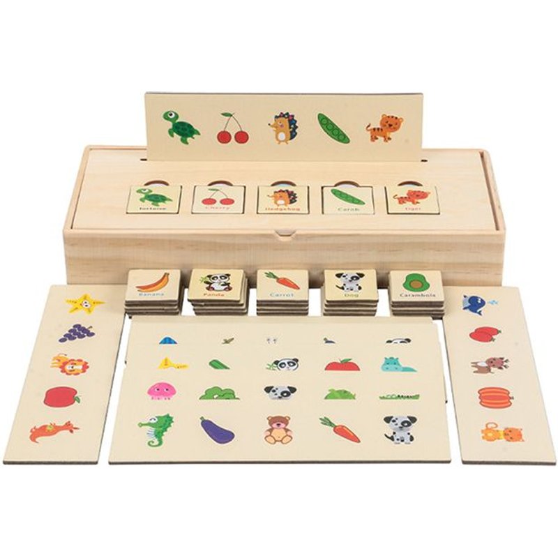 Jeu de Puzzle fruits animaux pour bébés, plateau de jeu en bois pour enfants, jeu d'appariement d'images, jeu éducatif précoce