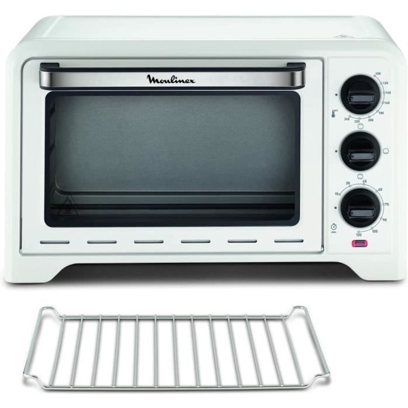 Moulinex Four Optimo 19 L, Cuisson pain, pizza, tartes, gâteaux, pâtisseries, 6 modes de cuisson, Chaleur traditionnelle, Blanc OX44