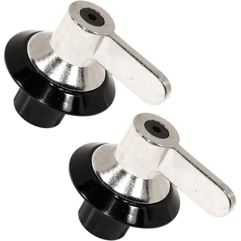 Lot de 2 boutons de commande noir/inox d'origine Four cuisinière (694975086 SMEG)