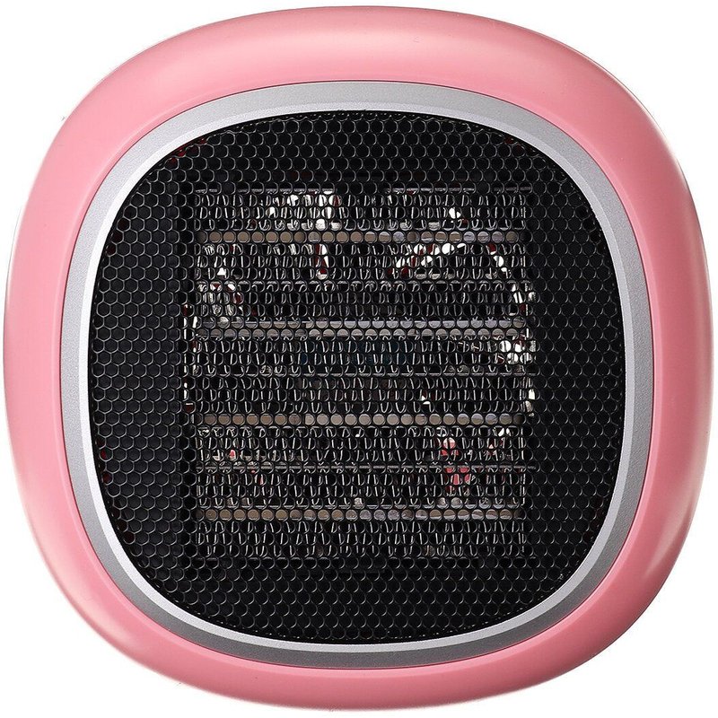 Mini ventilateur de chauffage électrique portatif mural 2 vitesses ventilateur de bureau à air chaud PTC chauffage en céramique pour bureau à domicile, rose