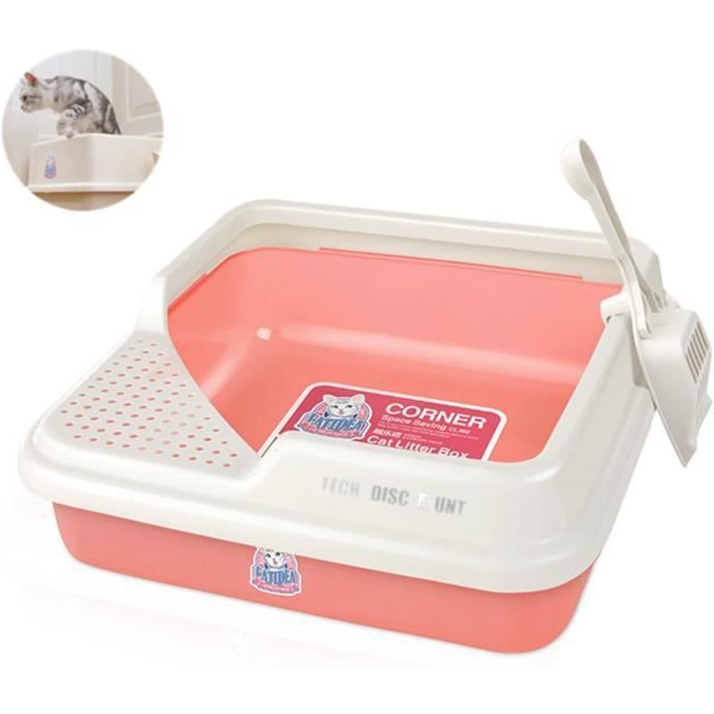 Td® Bac A Litiere Chats Lapin Grande Taille Animaux De Compagnie Xl Tamis Rebord Nain Rectangulaire Chaton Nettoyage Efficace