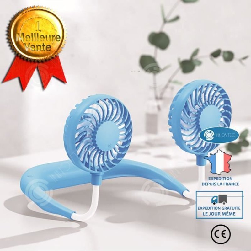 INN® Petit ventilateur suspendu cou extérieur USB mini portable étudiant dortoir rechargeable ventilateur de direction du vent régla
