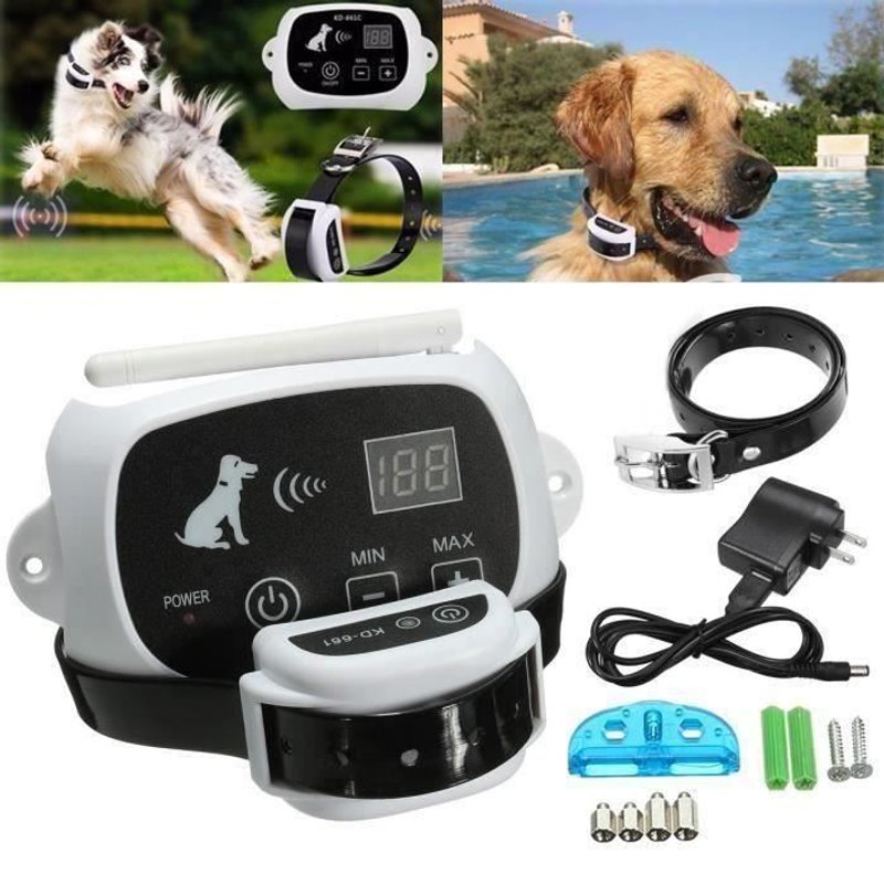 Électrique Clôture Anti-Fugue Sans Fil Système Émetteur Collier Etanche Pour Chien M0b776