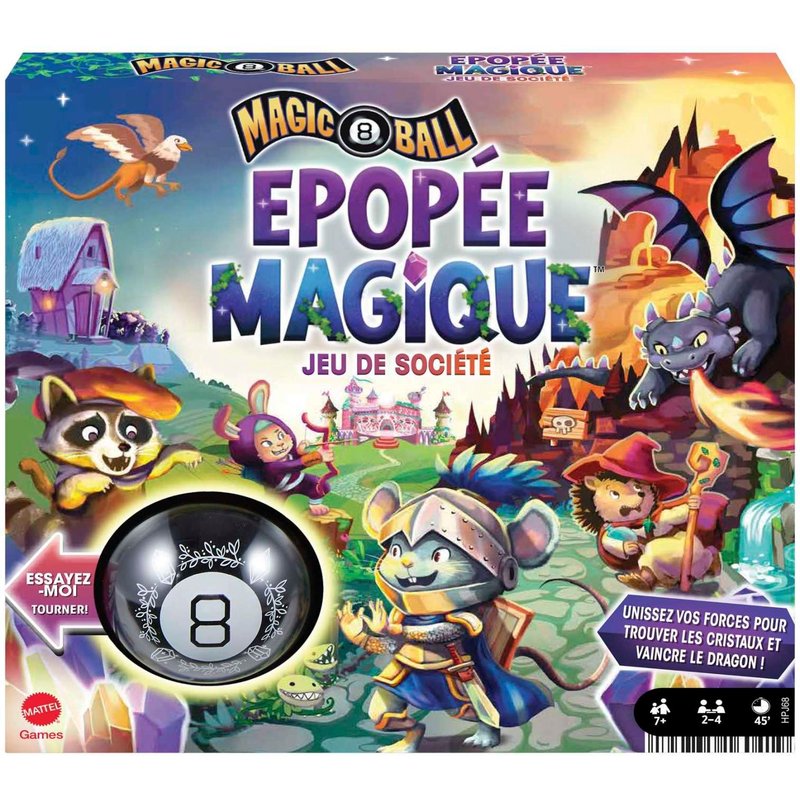 Mattel Games - Magic 8 Ball Epopée Magique - Jeu De Société Famille - 7 Ans Et +