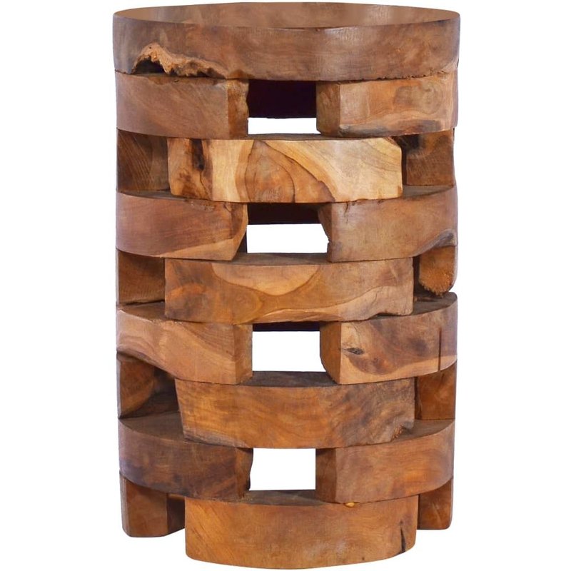 Table De Chevet 30x30x45 Cm Bois De Teck Massif