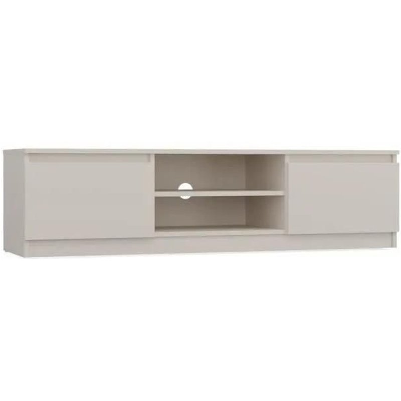Tivoli - Meuble Tv Style Moderne Beige - 140x40x36cm - 2 Niches + 2 Portes