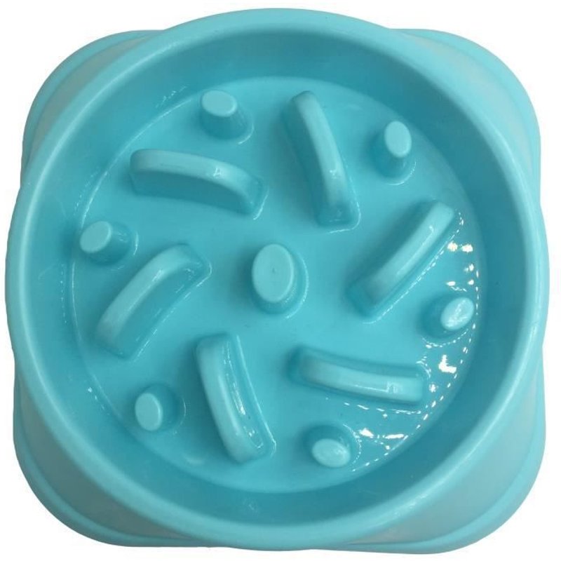 Gamelle Anti-Glouton Avec Surélevées Colonnes Pour Chien/Chat Bleu