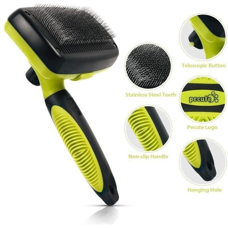 Brosse Chien Et Chat, Brosse Peigne De Toilettage Rétractable Pour Les Animaux, Enlèvement Efficace Autonettoyante Jusqu'à 95% Kft52