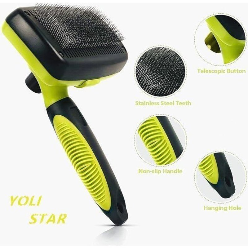 King Brosse Chien Et Chat, Brosse Peigne De Toilettage Rétractable Pour Les Animaux À Poil Long, Enlèvement Efficace Autonettoyante