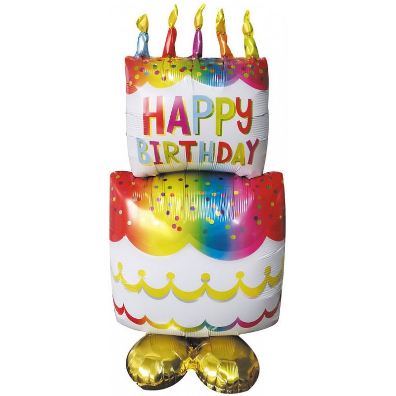 Ballon Mylar Birthday Cake Multicolore