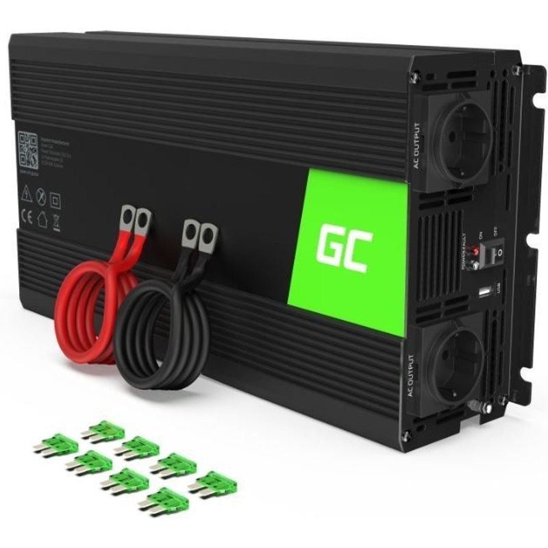 Green Cell 1500W/3000W Modifiée Sinus Convertisseur de Tension DC 24V AC 230V Power Inverter sinusoïdale, Onduleur Transformateur