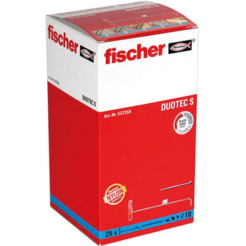 Boîte de 25 chevilles à bascule Duotec FISCHER 537259 nylon - 10 mm