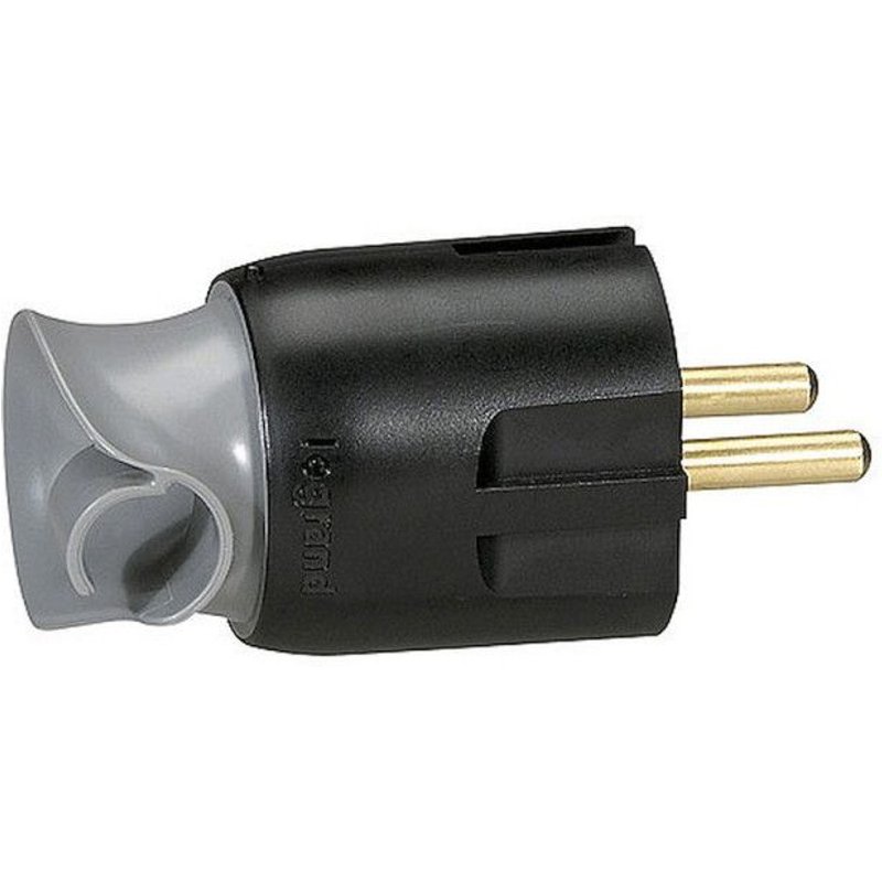 Fiche électrique 2P+T 16A a orientation du câble - noir LEGRAND