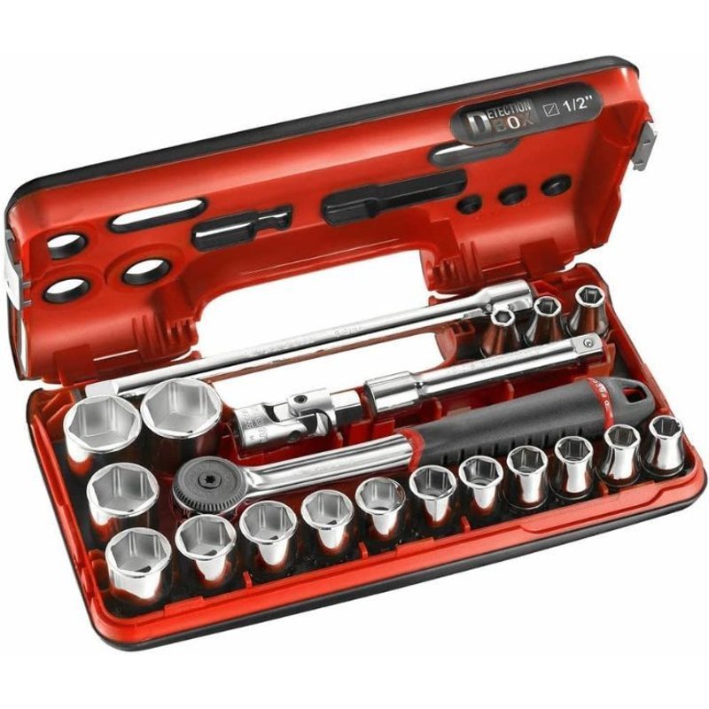 Coffret petit cliquet 1/2'' Facom (douilles et embouts 6 pans)