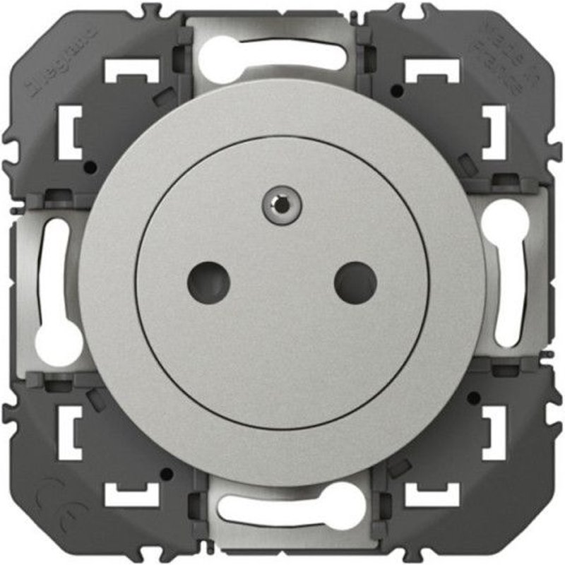 Prise affleurante 2P+T - alu LEGRAND