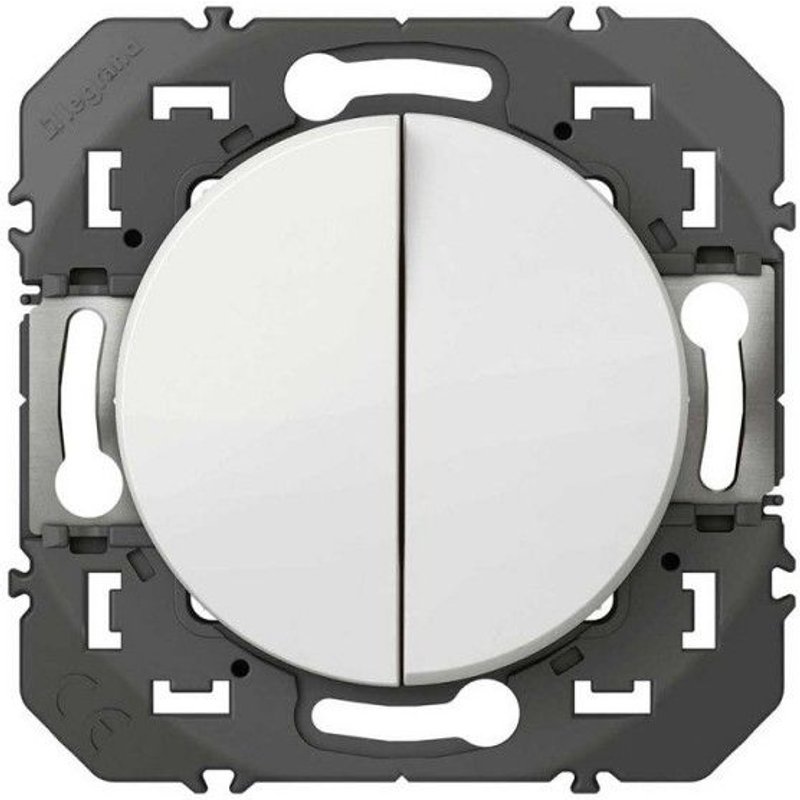 Interrupteur double Dooxie 10A - va-et-vient - blanc LEGRAND