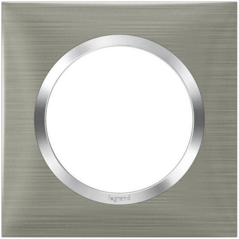Plaque Céliane - 1 poste - carré - inox + chrome LEGRAND