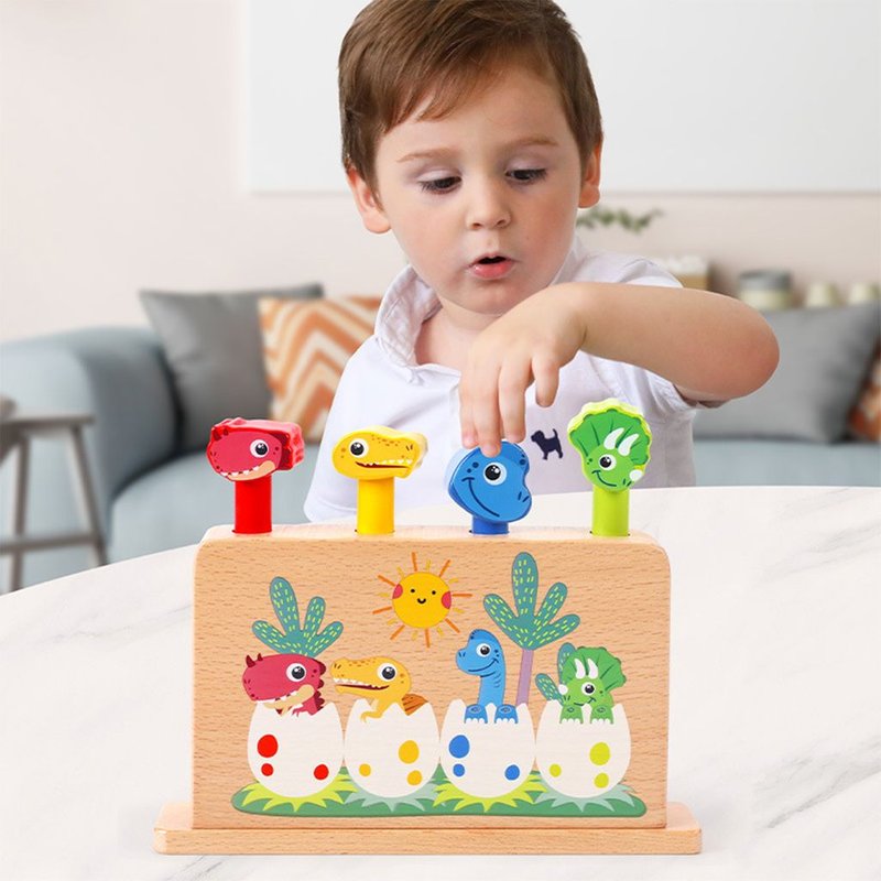 Jouet de saut de dinosaure Montessori en bois pour enfants, jouet de rebond Animal, développement éducatif précoce, jouets amusants