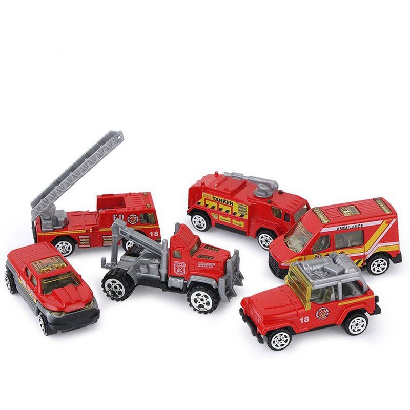 Camion de pompiers coulissant éducatif pour enfants, emballage en boîte, modèle de jouet de Simulation, jeu pour garçon et fille, cadeau