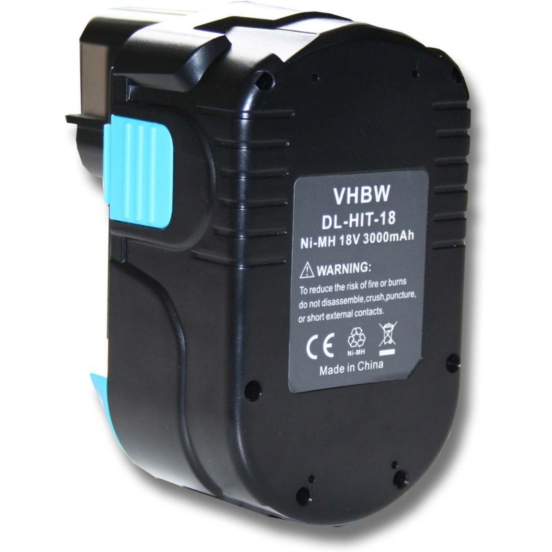 vhbw 1x Batterie remplacement pour Hitachi EB 1826HL, EB 1830H, EB 1830HL, EB 1833X, EB 1824L, EB 1826H pour outil électrique (3000 mAh, NiMH, 18 V)