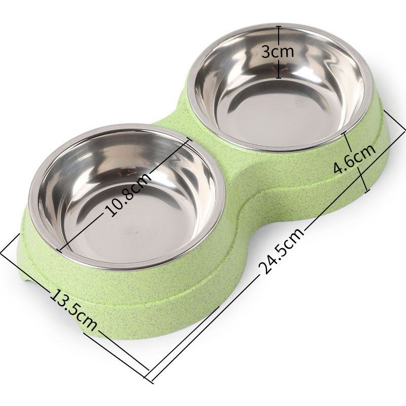 Double Bol Pour Animaux De Compagnie, Mangeoire À Eau, En Acier Inoxydable, Écologique, Pour Chiots Et Chats, Accessoires Pour Chiens Et Chatons