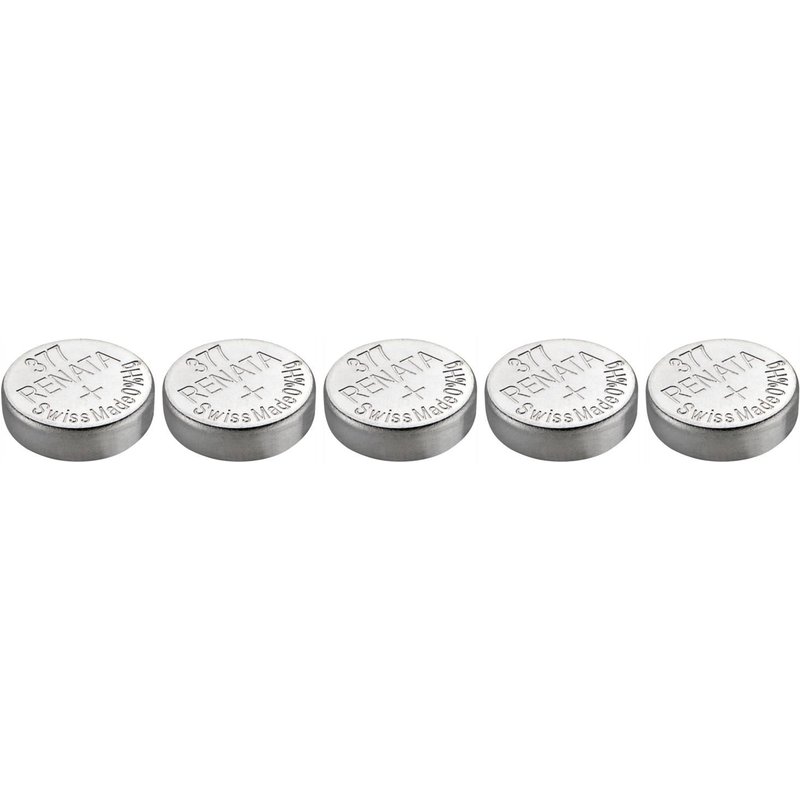 RENATA Lot de 5 Piles bouton Silver Oxyde 377 / SR626 SW 0% mercure