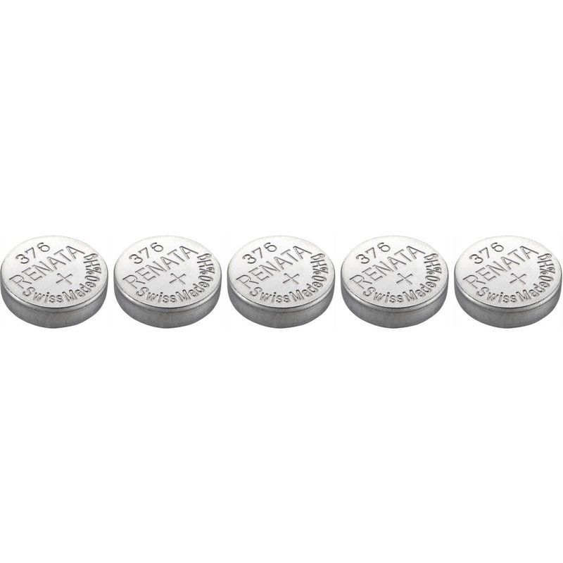 RENATA Lot de 5 Piles bouton Silver Oxyde 376 / SR626W 0% mercure