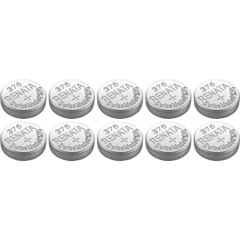 RENATA Lot de 10 Piles bouton Silver Oxyde 376 / SR626W 0% mercure