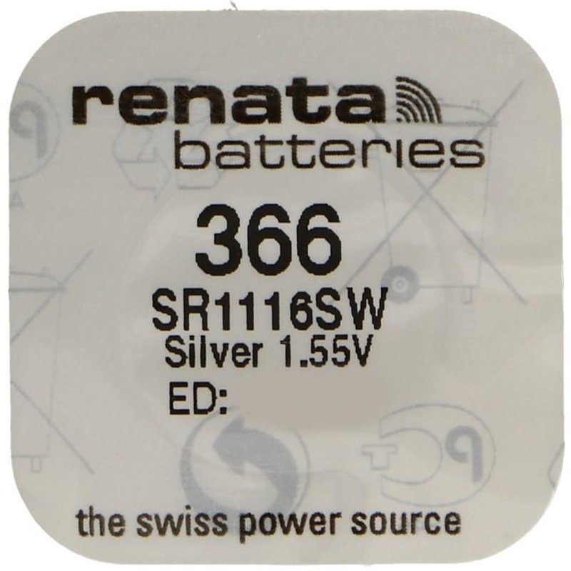 RENATA Pile bouton Silver Oxyde 366 / SR1116 SW 0% mercure