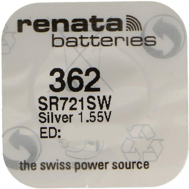 RENATA Pile bouton Silver Oxyde 362 / SR721 SW 0% mercure