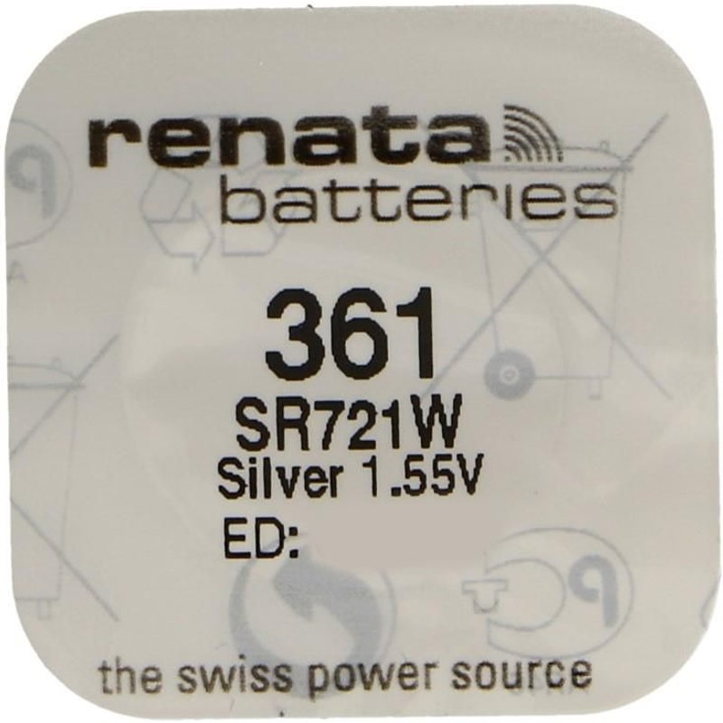 RENATA Pile bouton Silver Oxyde 361 / SR721W 0% mercure