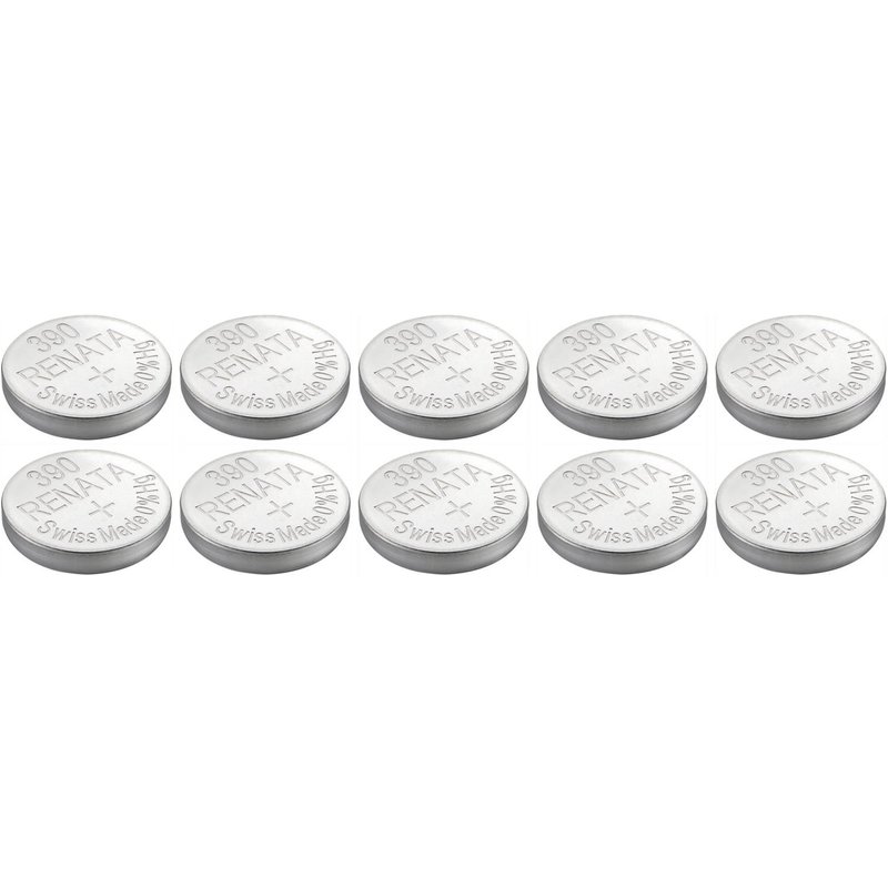 RENATA Lot de 10 Piles bouton Silver Oxyde 390 / SR1130SW 0% mercure