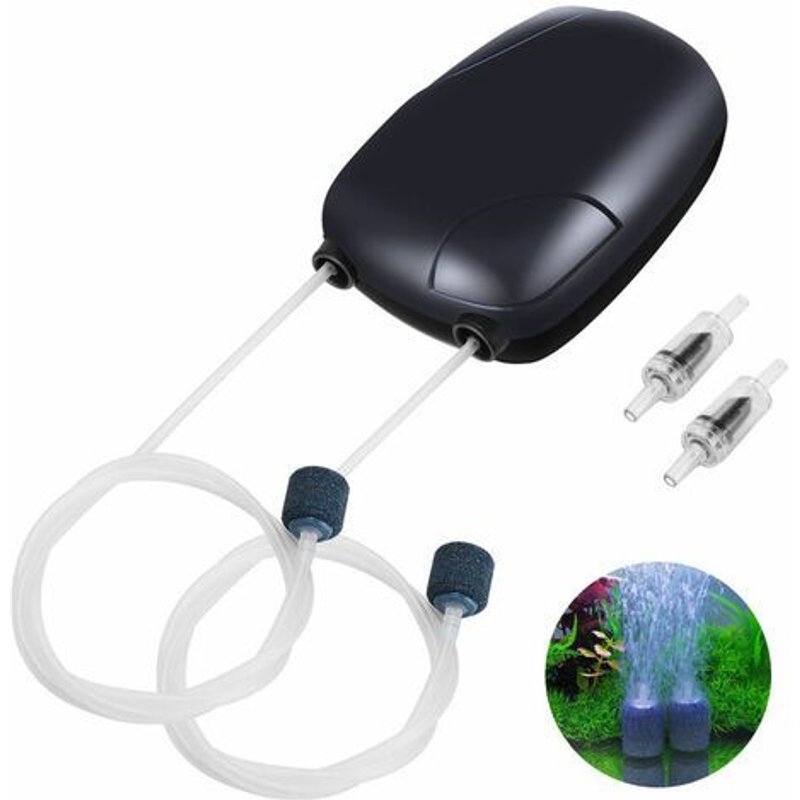 Pompe À Air Pour Aquarium, Pompe Ultra Silencieuse Aquarium, Pompe À Oxygène Aquarium, Pompe À Oxygène Aquarium Avec Tuyau Air, Avec Tuyau Air, Pierre Air Et Clapet Anti-Retour, Pour Petit Aquarium,