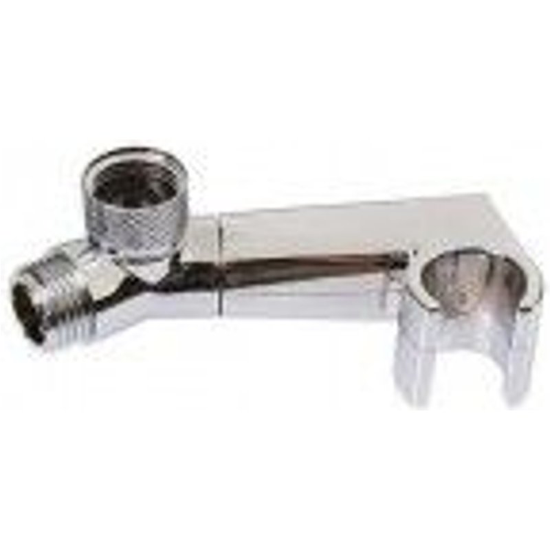 Support de douchette orientable - départ en dessous - ABS chromé Socla