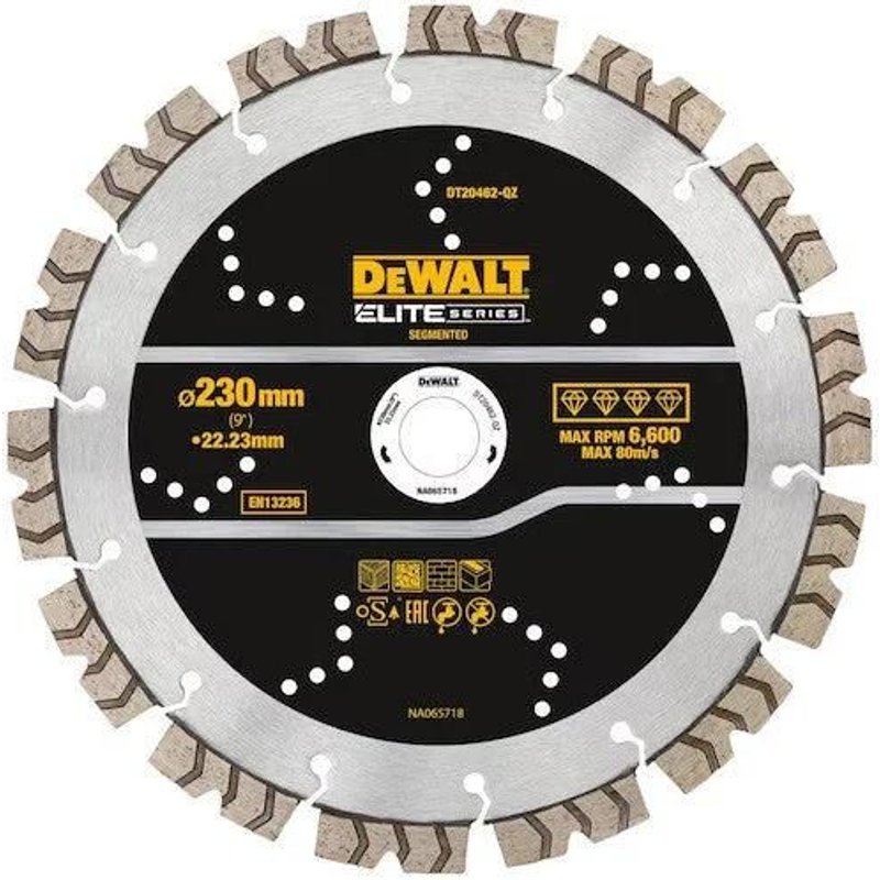 Disque diamant segmenté Ø230x22,23mm ELITE DEWALT DT20462-QZ pour tout usage