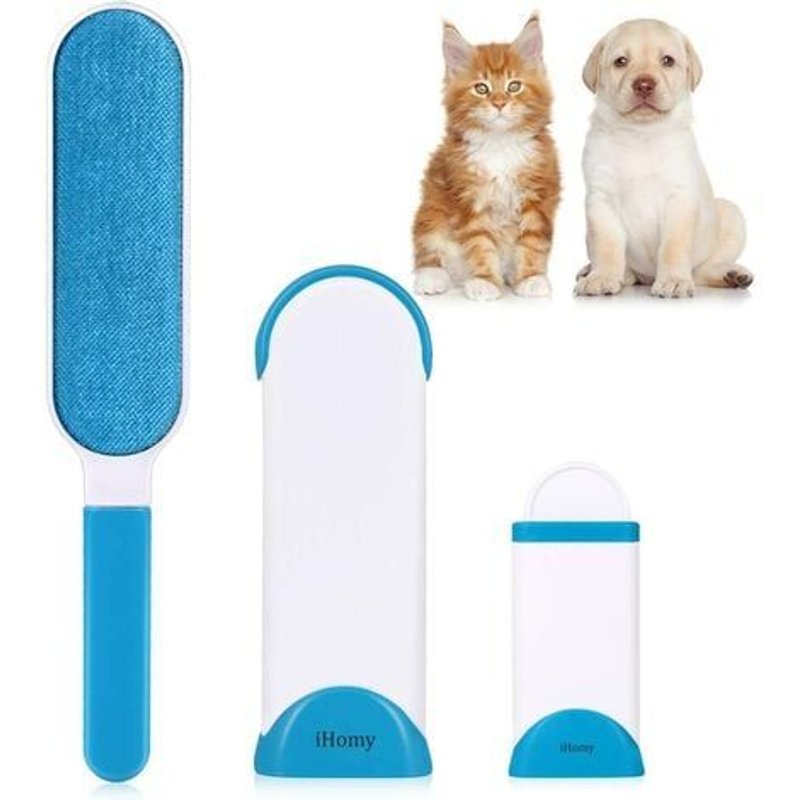 Anti-Poils Brosse Pour Animal Domestique - Brosse De Nettoyage Magique Réutilisable Pour Enlever Les Poils D?Animaux De Compagnie Avec Auto-Nettoyage Retirer Chien Chat Cheveux (Bleu)