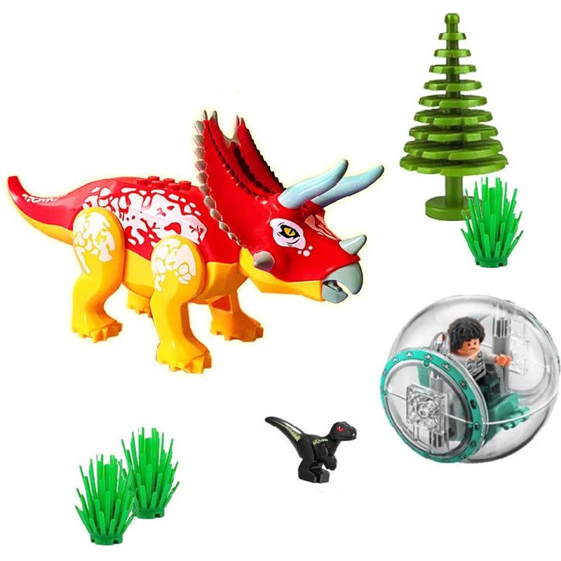 Dinosaure T-Rex Ptérodactyle Blocs De Construction Monde Jurassique Briques De Construction Enfants Jouet Cadeau (Le Pentagone Porte La Balle Et Les Personnages)