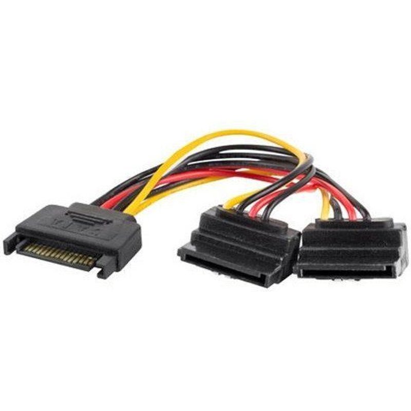 Câble d'alimentation Lanberg SATA mâle vers deux SATA femelle 15 cm